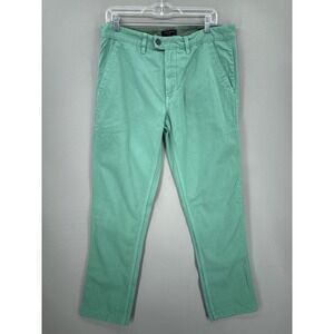 Ted Baker Pants Mens 34x31 Green Cotton Chino Slim Tapered Casual Summer Preppy